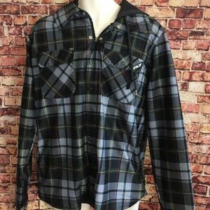 Fly Racing Gray Bsk Green Plaid Hoodie